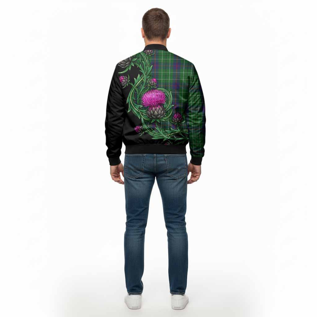 Duncan Tartan Bomber Jacket Resilient Scottish Thistle - Tartan Vibes Clothing