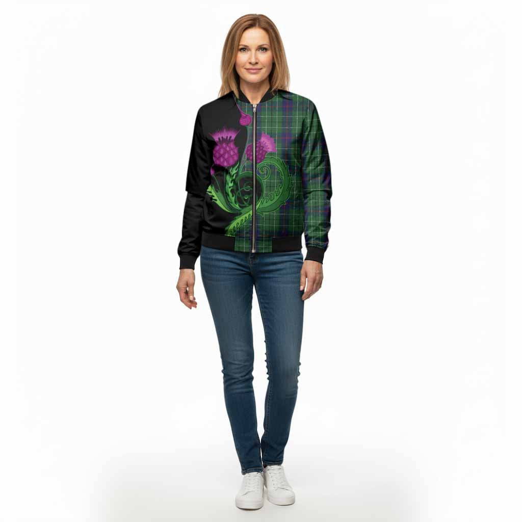 Duncan Tartan Bomber Jacket Traditional Scottish Thistle