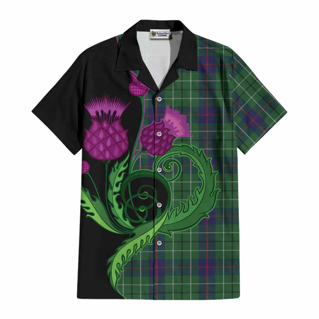 Duncan Tartan Cotton Hawaiian Shirt Traditional Scottish Thistle