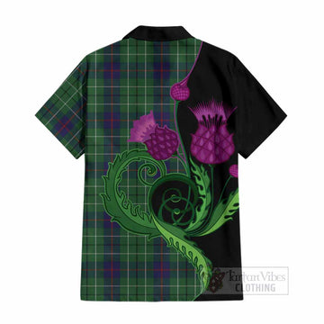 Duncan Tartan Cotton Hawaiian Shirt Traditional Scottish Thistle