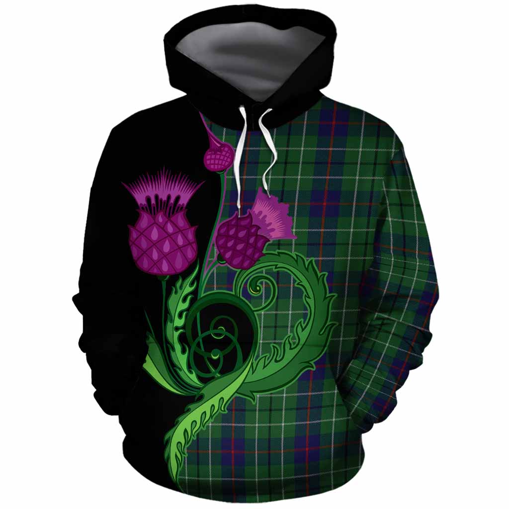 Duncan Tartan Cotton Hoodie Traditional Scottish Thistle