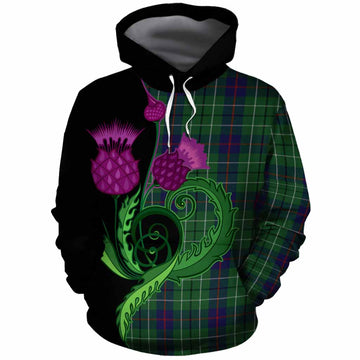 Duncan Tartan Cotton Hoodie Traditional Scottish Thistle