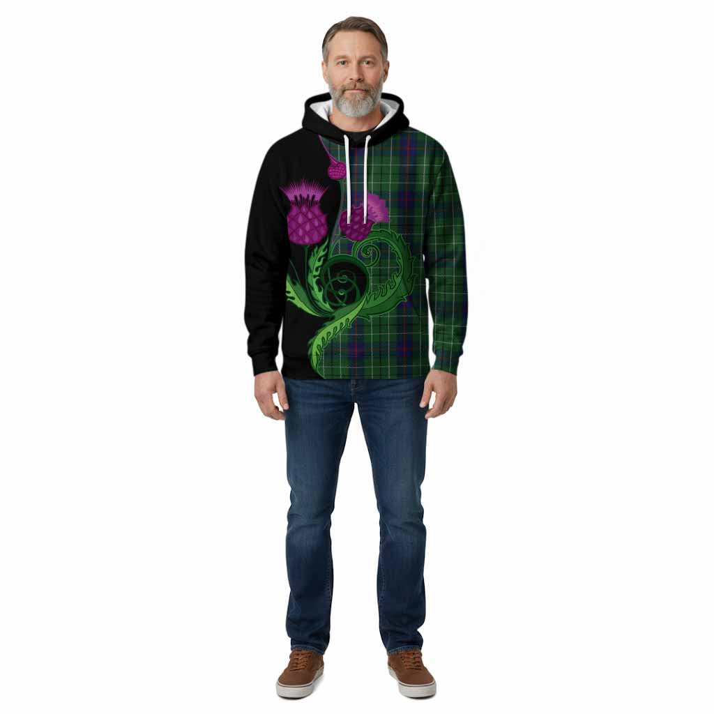 Duncan Tartan Cotton Hoodie Traditional Scottish Thistle
