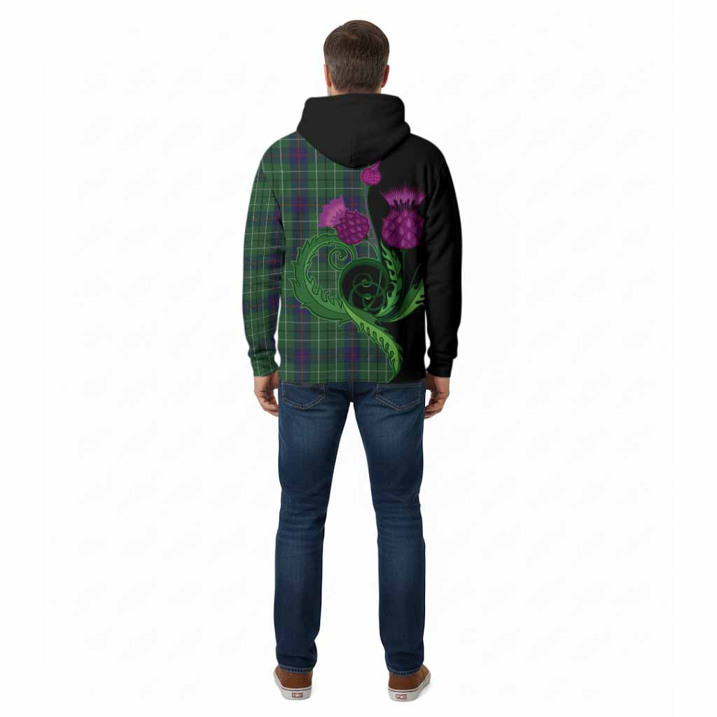 Duncan Tartan Cotton Hoodie Traditional Scottish Thistle