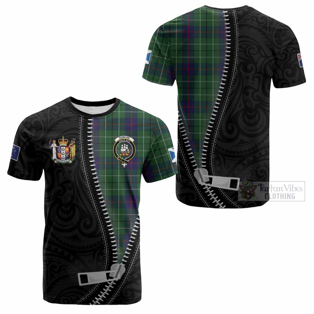 Duncan Tartan Cotton T-shirt New Zealand Pattern Unique Zipper Stylized