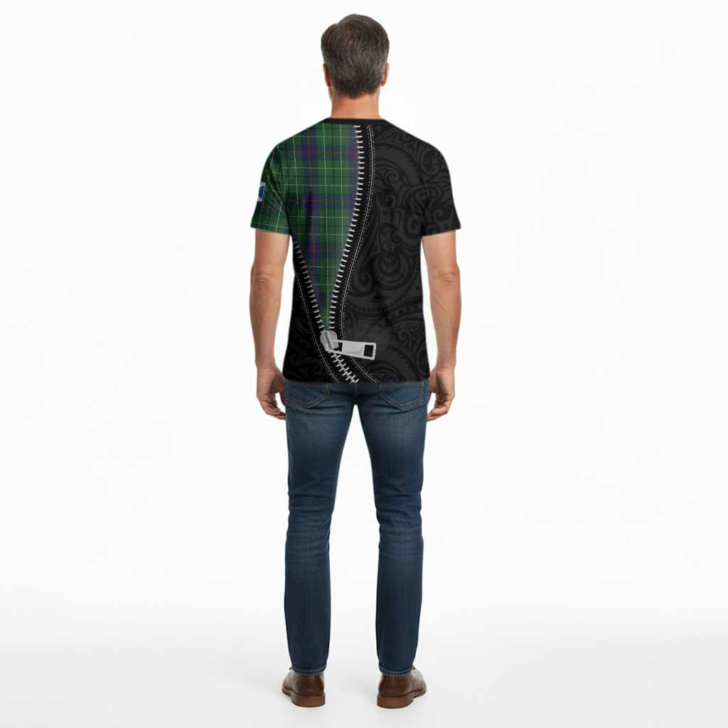 Duncan Tartan Cotton T-shirt New Zealand Pattern Unique Zipper Stylized