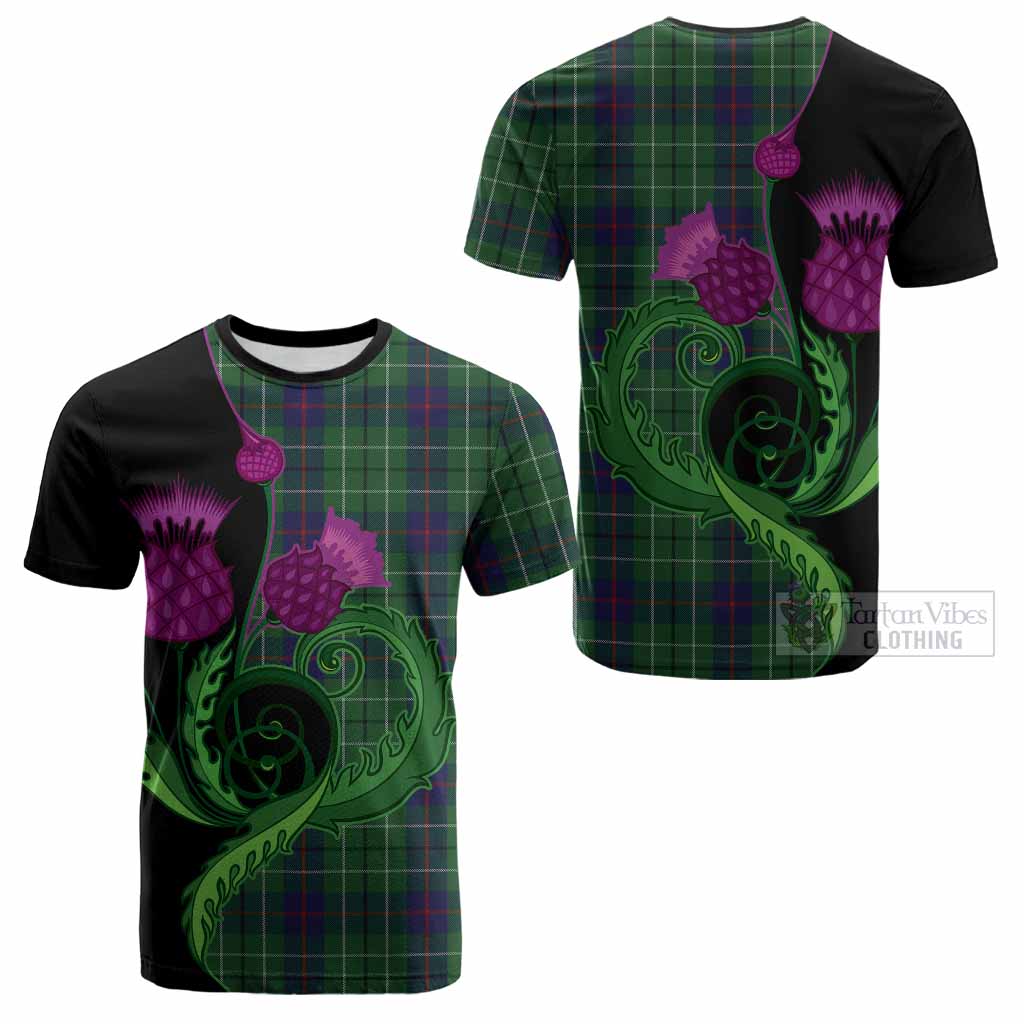 Duncan Tartan Cotton T-shirt Traditional Scottish Thistle
