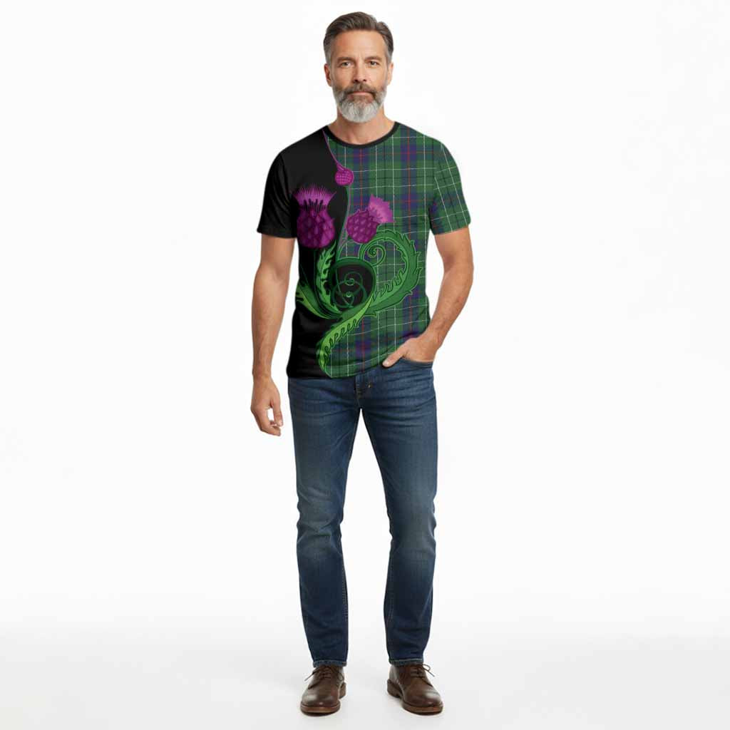 Duncan Tartan Cotton T-shirt Traditional Scottish Thistle