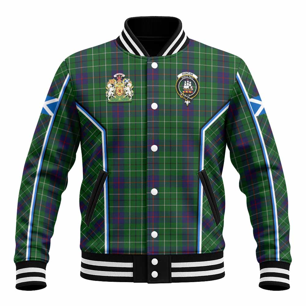 Duncan Tartan Crest Baseball Jacket Scotland Coat of Arm Flag Style - Tartan Vibes Clothing