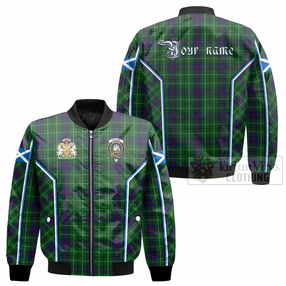 Duncan Tartan Crest Bomber Jacket Scotland Coat of Arm Flag Style - Tartan Vibes Clothing