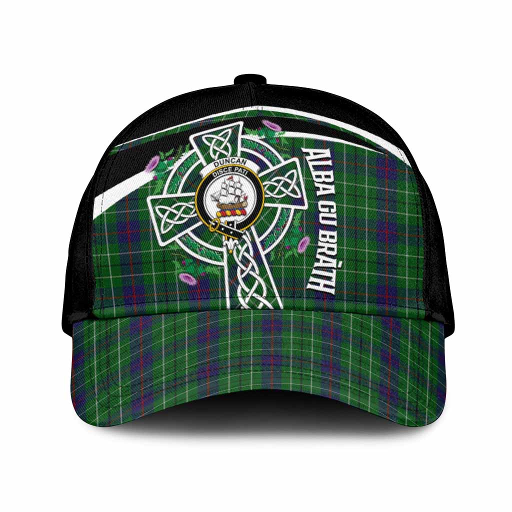 Duncan Tartan Crest Classic Cap Scottish Thistle Celtic Cross Alba Gu Brath