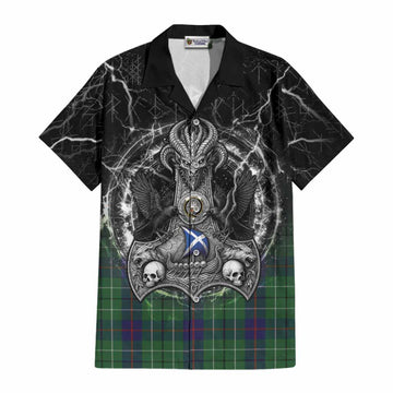 Duncan Tartan Crest Cotton Hawaiian Shirt Celtic Odin's Raven Legacy