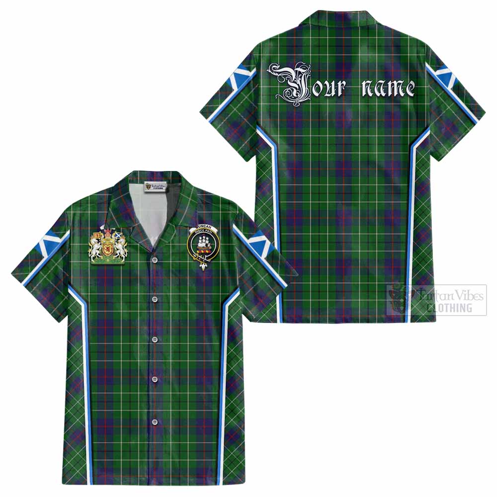 Duncan Tartan Crest Cotton Hawaiian Shirt Scotland Coat of Arm Flag Style - Tartan Vibes Clothing