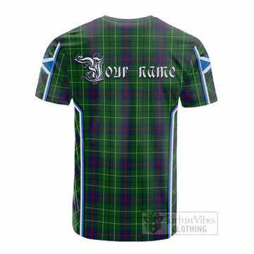 Duncan Tartan Crest Cotton T-shirt Scotland Coat of Arm Flag Style