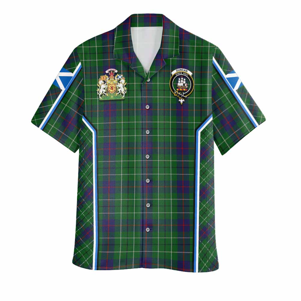Duncan Tartan Crest Hawaiian Shirt Scotland Coat of Arm Flag Style - Tartan Vibes Clothing