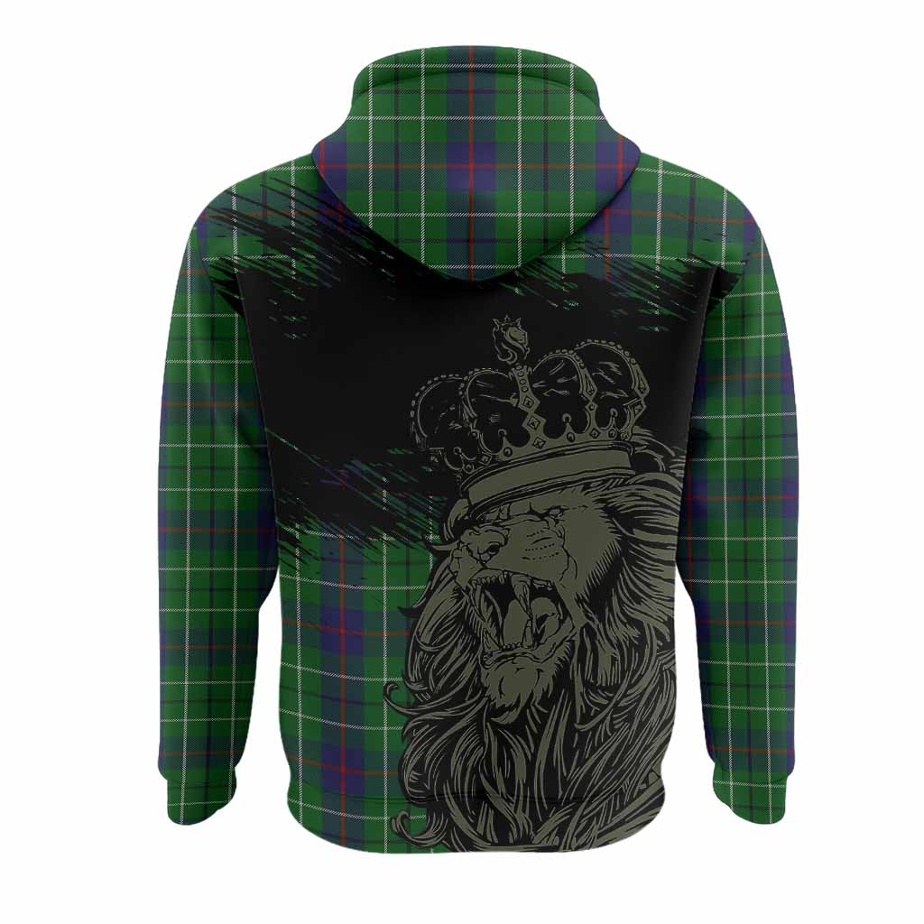 Duncan Tartan Crest Hoodie Crowned Lion Heritage Style