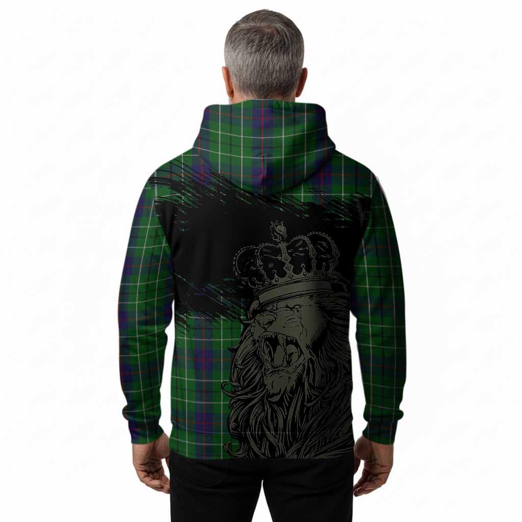 Duncan Tartan Crest Hoodie Crowned Lion Heritage Style