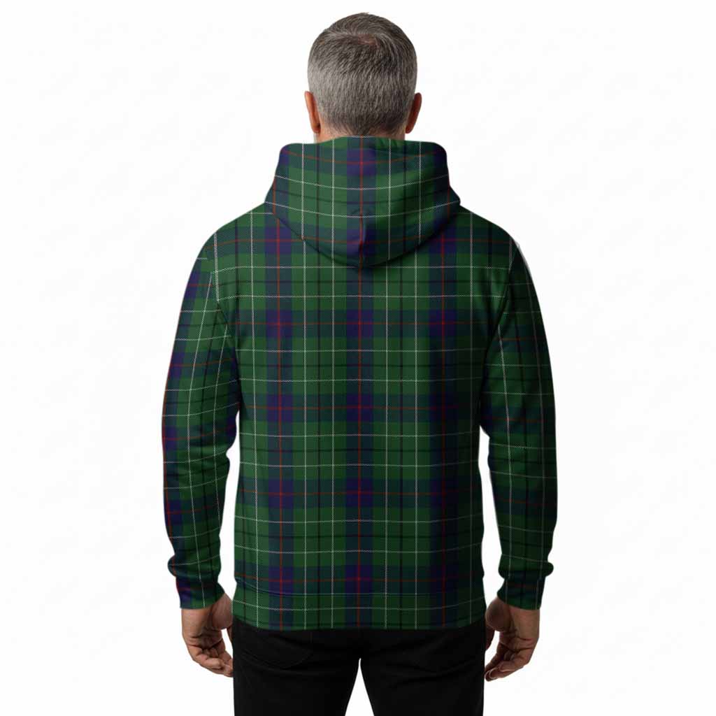 Duncan Tartan Crest Hoodie Ferocious Lion Style