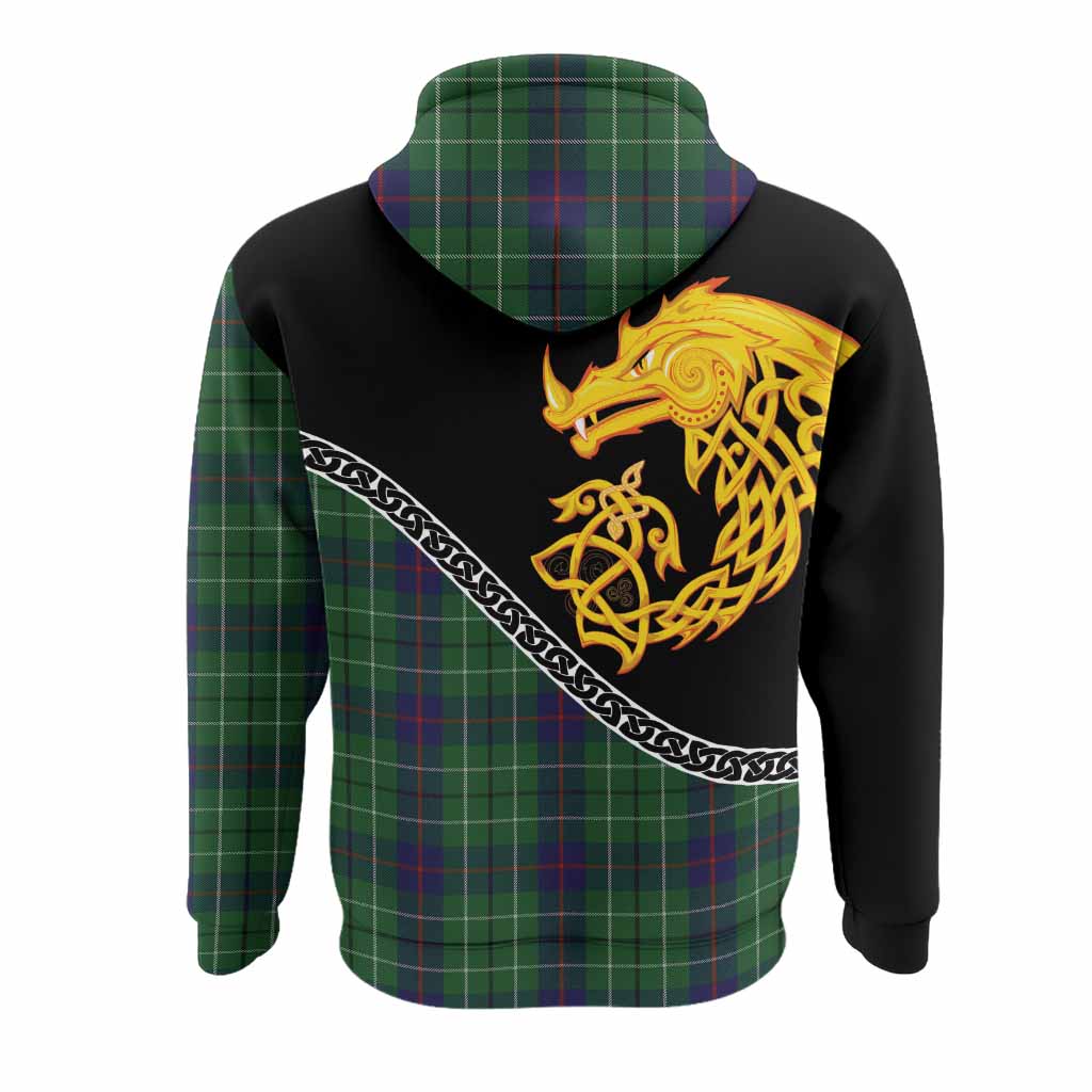 Duncan Tartan Crest Hoodie Legendary Dragon Knot Half Style