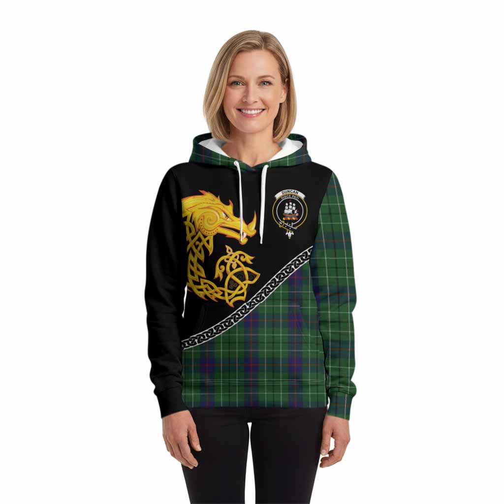 Duncan Tartan Crest Hoodie Legendary Dragon Knot Half Style