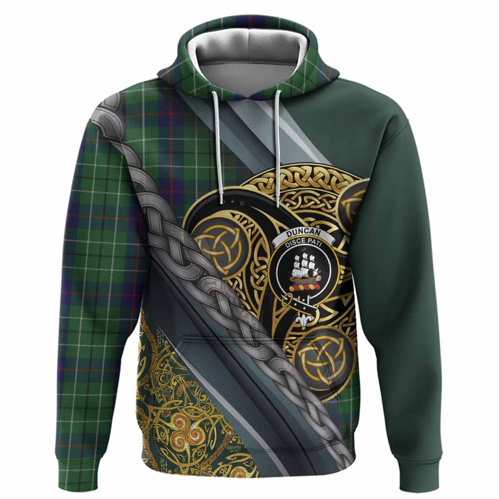Duncan Tartan Crest Hoodie Scottish Triskele Celtic