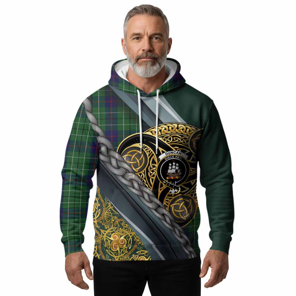 Duncan Tartan Crest Hoodie Scottish Triskele Celtic