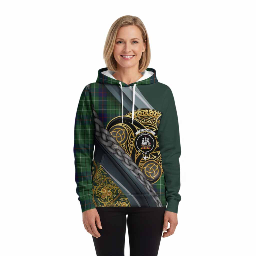 Duncan Tartan Crest Hoodie Scottish Triskele Celtic