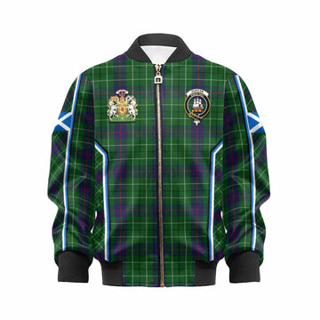 Duncan Tartan Crest Kid Bomber Jacket Scotland Coat of Arm Flag Style