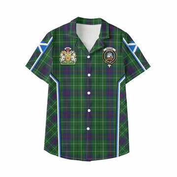 Duncan Tartan Crest Kid Hawaiian Shirt Scotland Coat of Arm Flag Style
