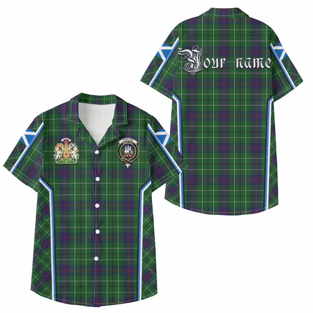 Duncan Tartan Crest Kid Hawaiian Shirt Scotland Coat of Arm Flag Style - Tartan Vibes Clothing