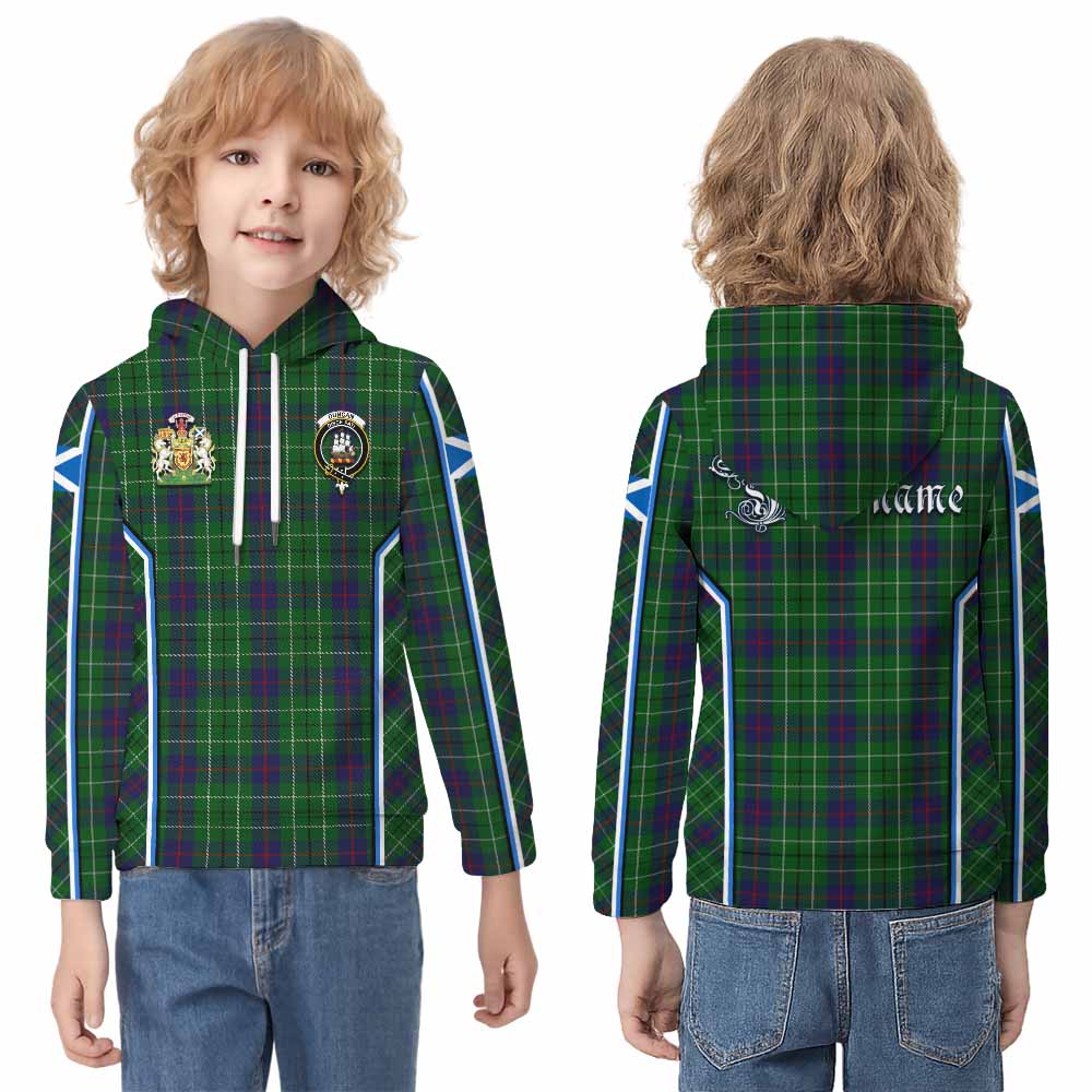 Duncan Tartan Crest Kid Hoodie Scotland Coat of Arm Flag Style - Tartan Vibes Clothing
