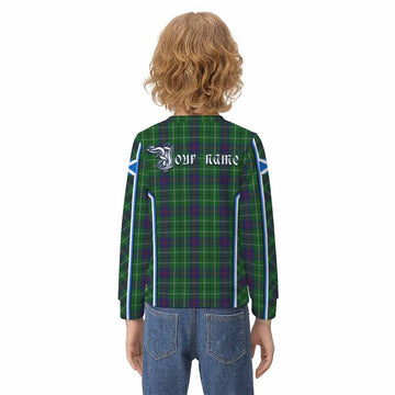 Duncan Tartan Crest Kid Knitted Sweatshirt Scotland Coat of Arm Flag Style