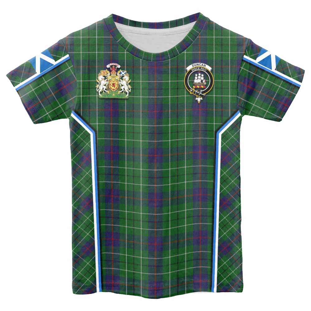 Duncan Tartan Crest Kid T-shirt Scotland Coat of Arm Flag Style - Tartan Vibes Clothing