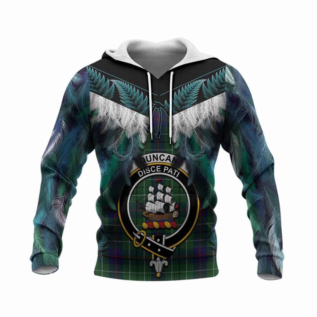 Duncan Tartan Crest Knitted Hoodie New Zealand Maori Korowai Cloak