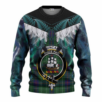 Duncan Tartan Crest Knitted Sweater New Zealand Maori Korowai Cloak