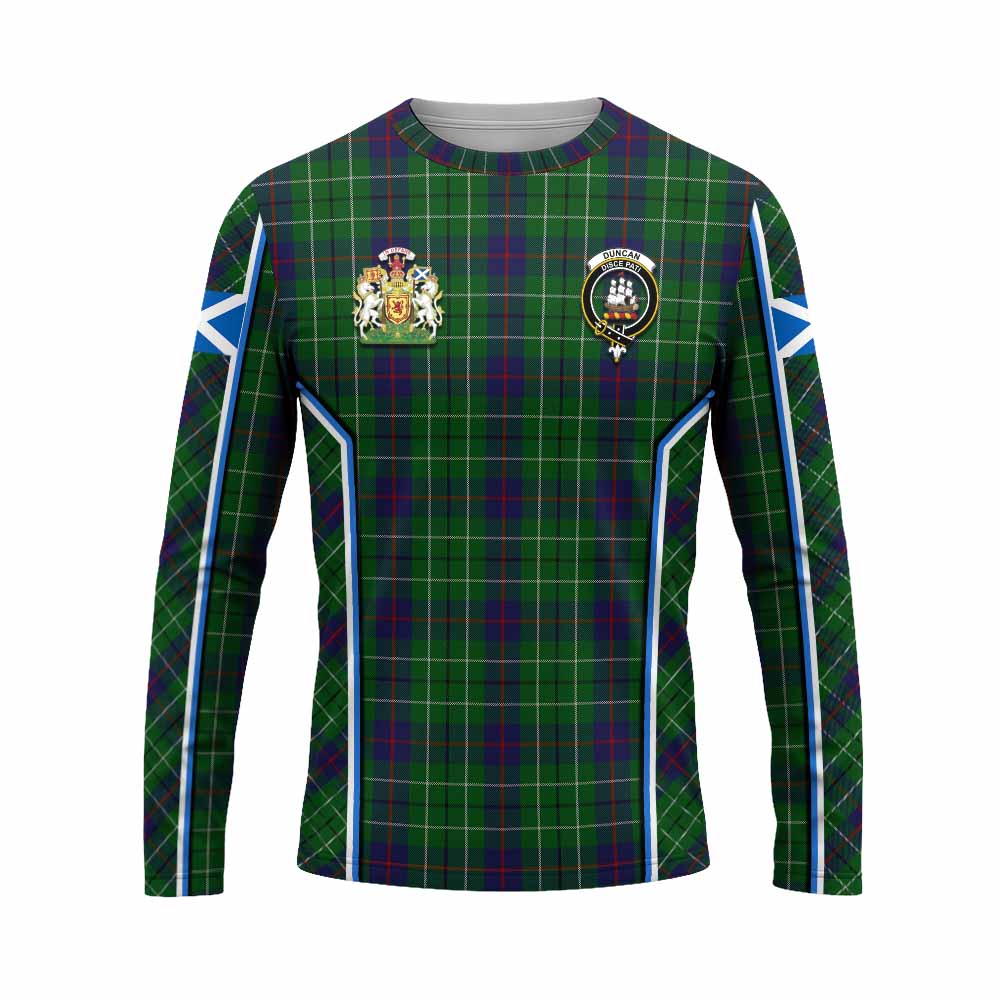 Duncan Tartan Crest Long Sleeve T-Shirt Scotland Coat of Arm Flag Style - Tartan Vibes Clothing