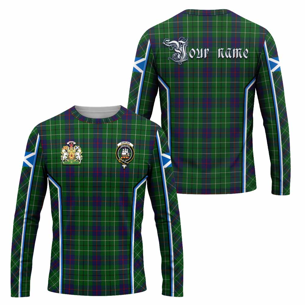 Duncan Tartan Crest Long Sleeve T-Shirt Scotland Coat of Arm Flag Style - Tartan Vibes Clothing