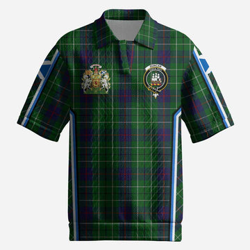 Duncan Tartan Crest Men’s Polo Sweater Top Scotland Coat of Arm Flag Style