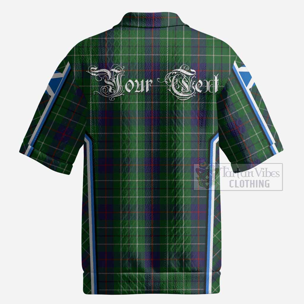Duncan Tartan Crest Men’s Polo Sweater Top Scotland Coat of Arm Flag Style