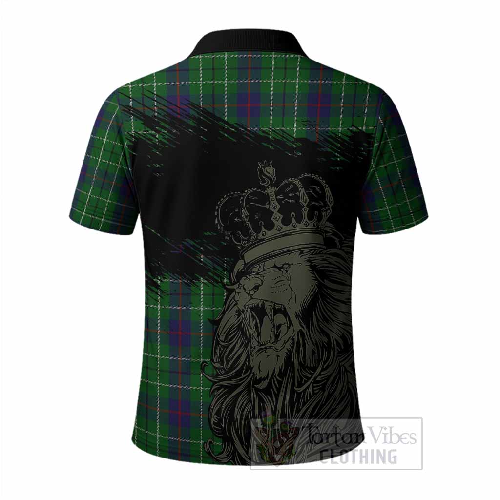 Duncan Tartan Crest Polo Shirt Crowned Lion Heritage Style