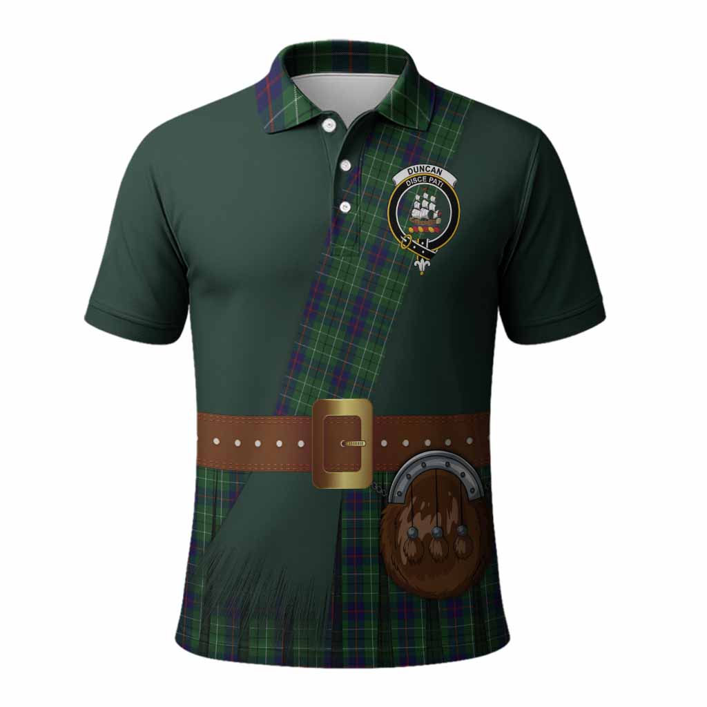 Duncan Tartan Crest Polo Shirt Kilt Costume Style