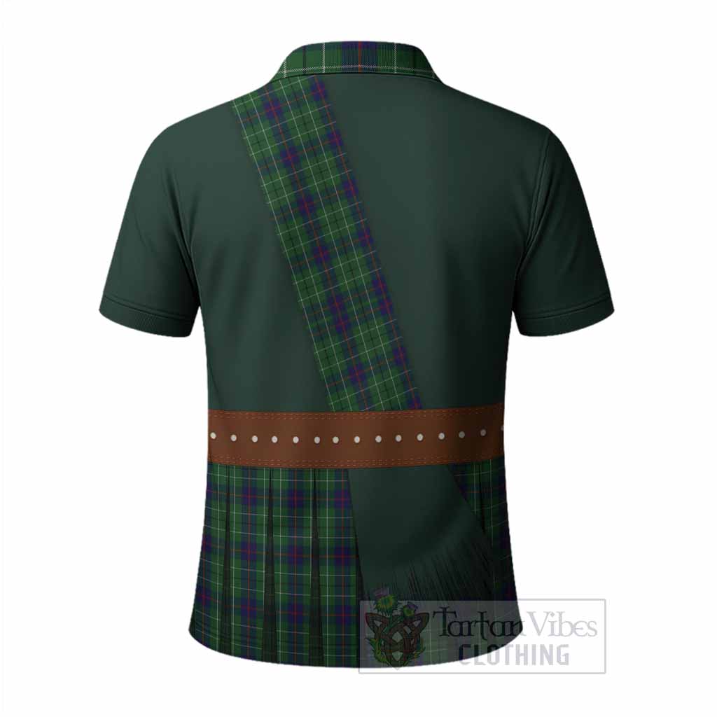 Duncan Tartan Crest Polo Shirt Kilt Costume Style
