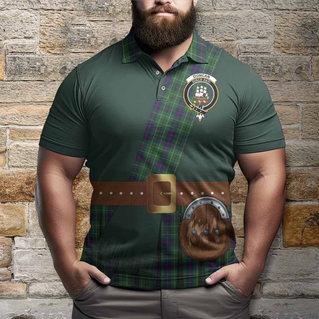 Duncan Tartan Crest Polo Shirt Kilt Costume Style