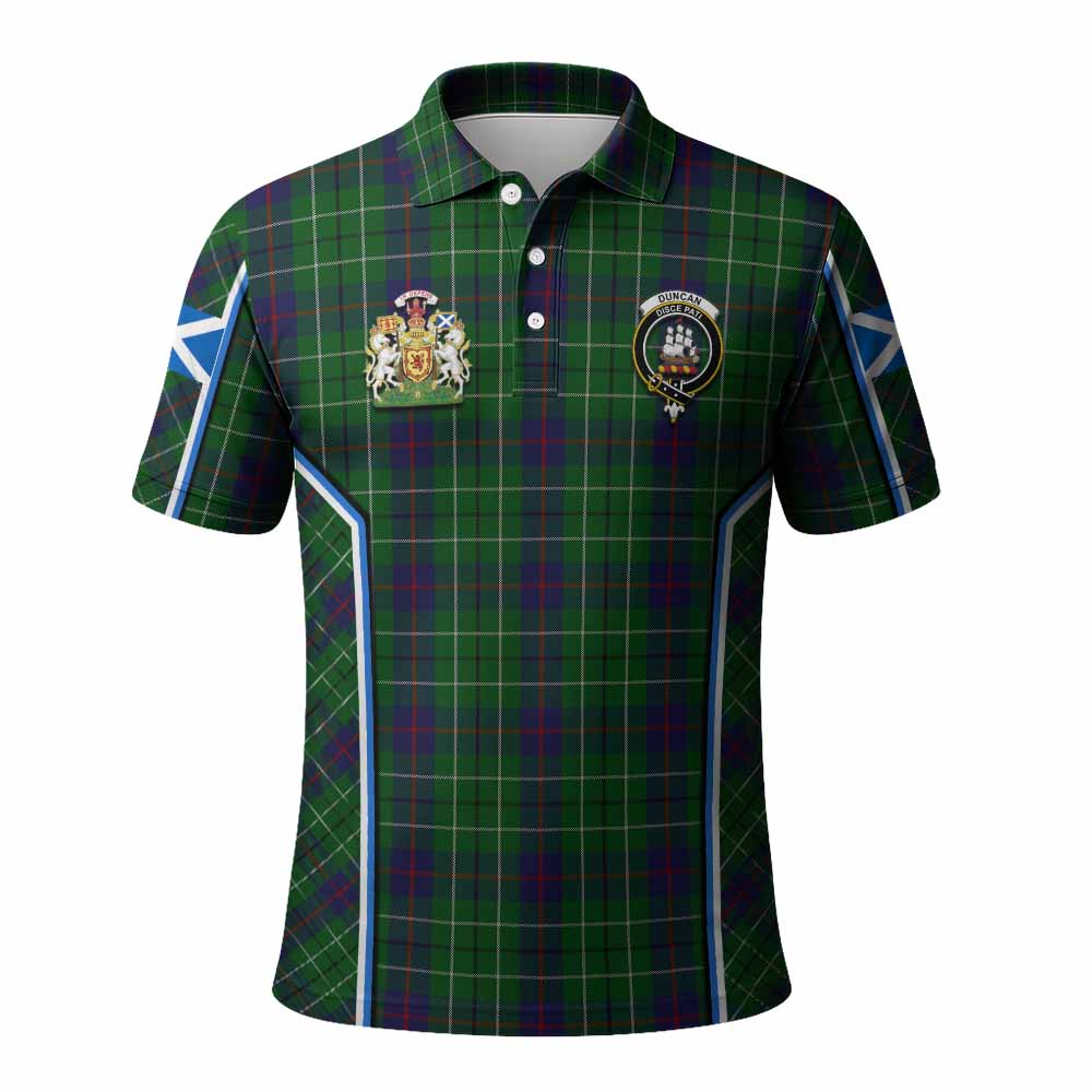 Duncan Tartan Crest Polo Shirt Scotland Coat of Arm Flag Style - Tartan Vibes Clothing