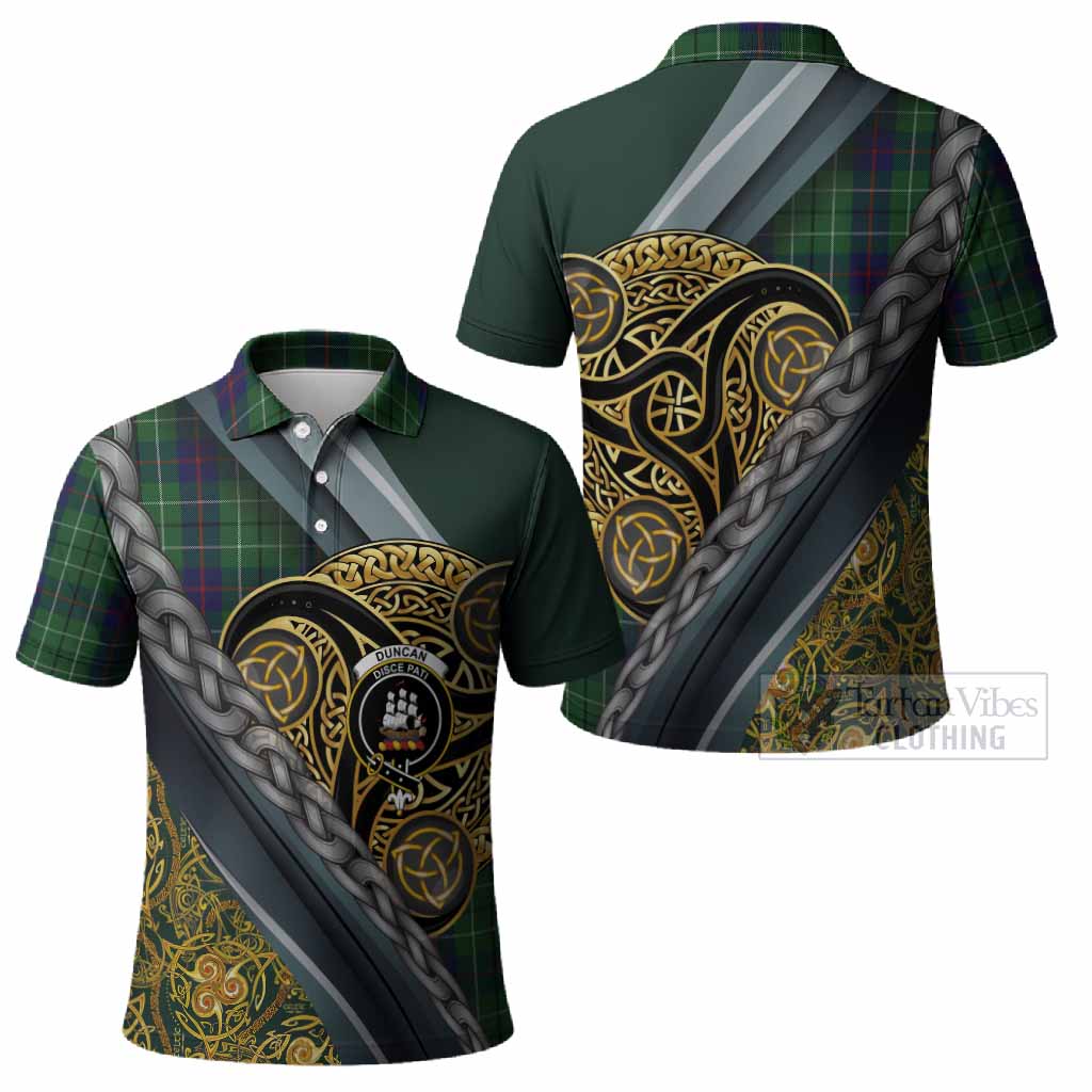 Duncan Tartan Crest Polo Shirt Scottish Triskele Celtic