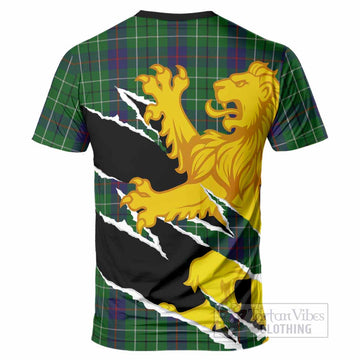 Duncan Tartan Crest Scottish T-Shirt Heraldic Golden Lion