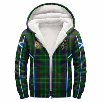 Duncan Tartan Crest Sherpa Hoodie Scotland Coat of Arm Flag Style