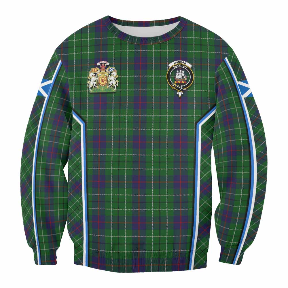 Duncan Tartan Crest Sweatshirt Scotland Coat of Arm Flag Style - Tartan Vibes Clothing