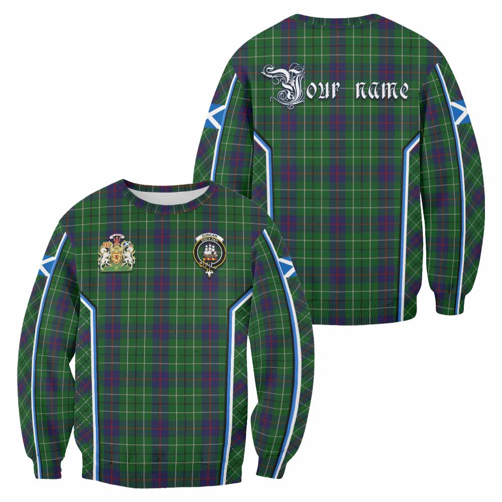 Duncan Tartan Crest Sweatshirt Scotland Coat of Arm Flag Style - Tartan Vibes Clothing