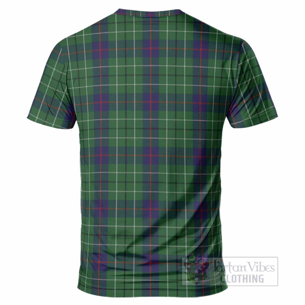 Duncan Tartan Crest T-Shirt Ferocious Lion Style